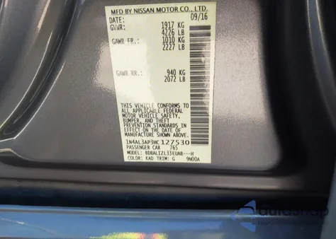 2017 Nissan Altima 2.5 Sv z USA, uszkodzony, nr VIN 1N4AL3AP3HC127530